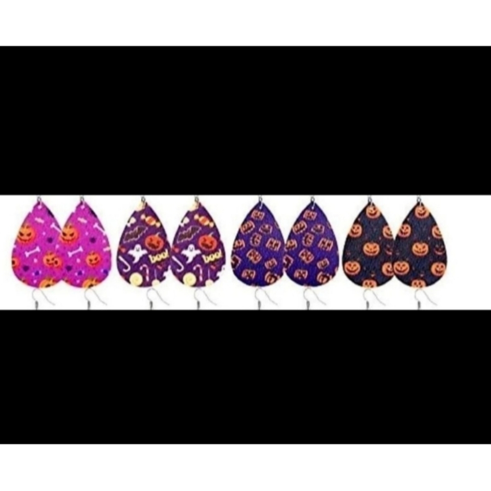 4 Pair Happy Halloween Earrings